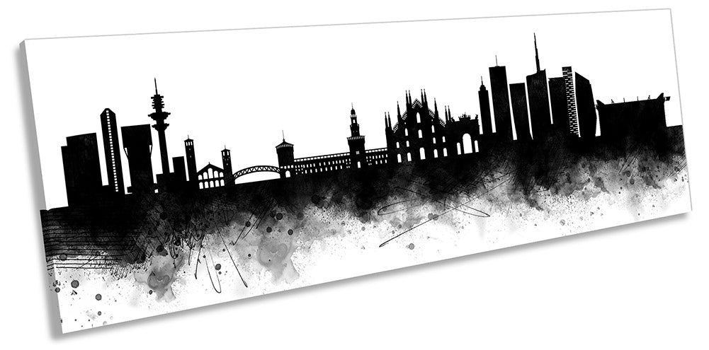 Milan Abstract City Skyline Black