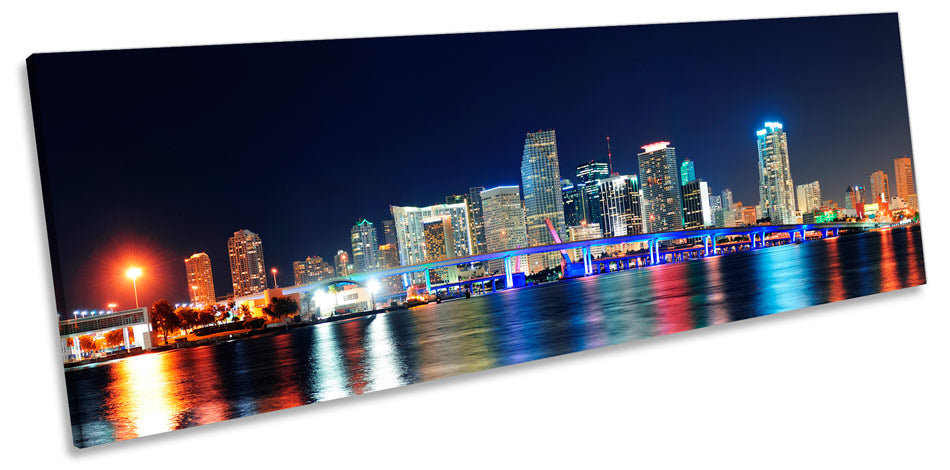 Miami Night Skyline Florida