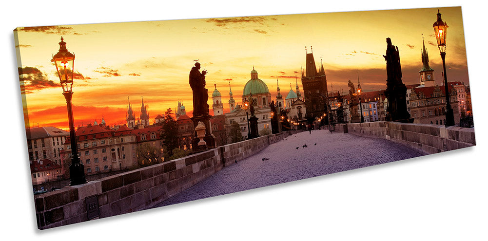 Charles Bridge Prague Sunset Orange