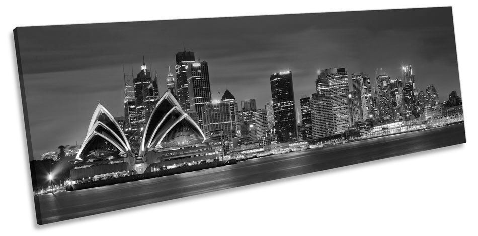 Sydney Opra House City Skyline B&W