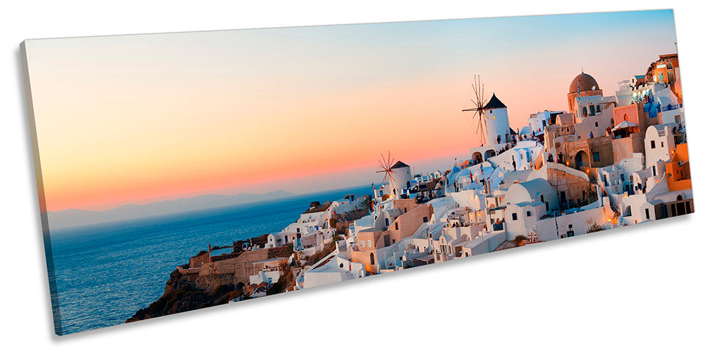 Santorini Skyline Sunset Orange