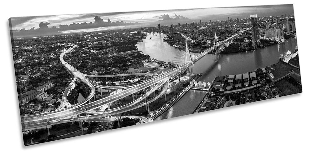 Bhumibol Bridge Bangkok Black & White