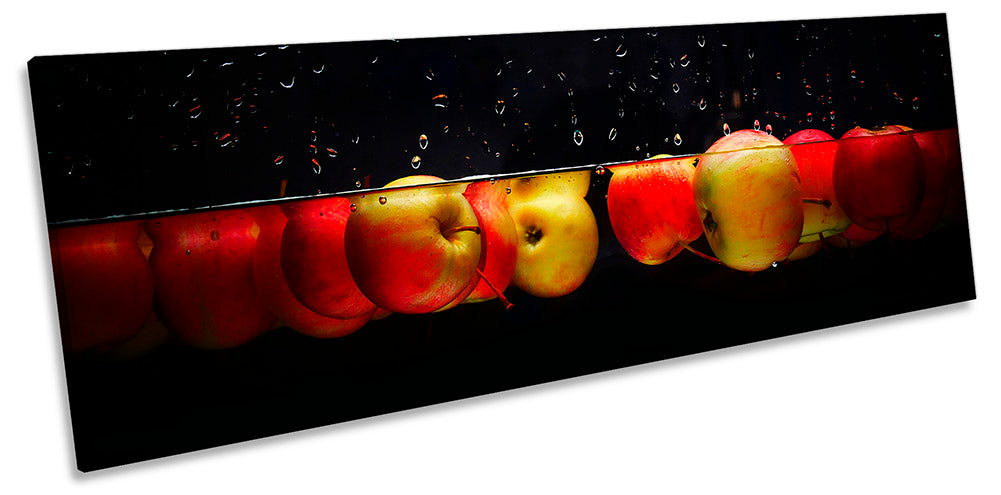 Floating Red Apples Kitchen Black