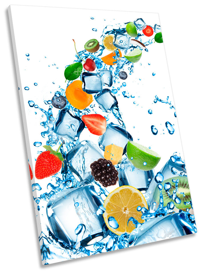 Fruit Water Splash Ice Cubes Kitchen