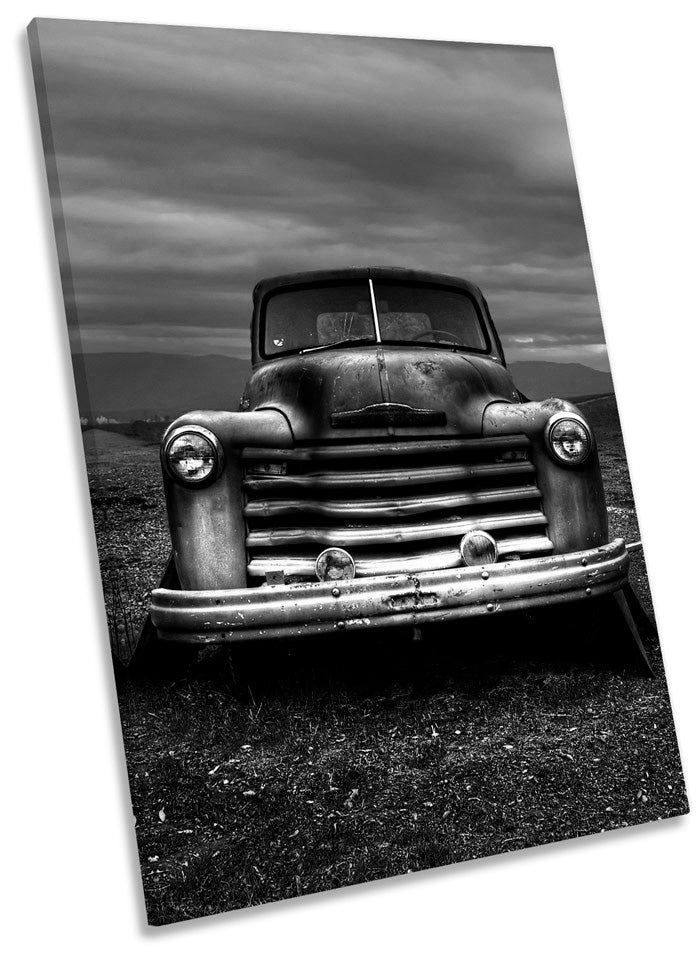 Abandoned Rusty Old Truck B&W