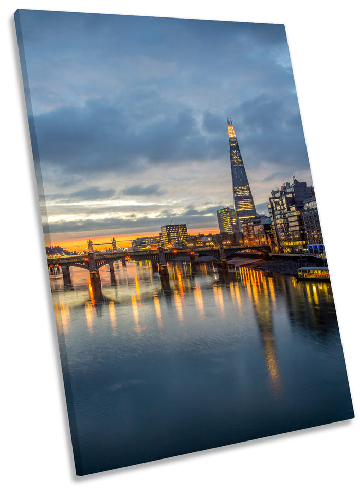 London City Skyline The Shard Sunset