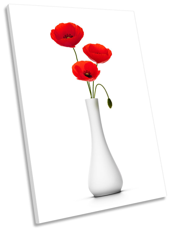 Red Poppy Flower Vase