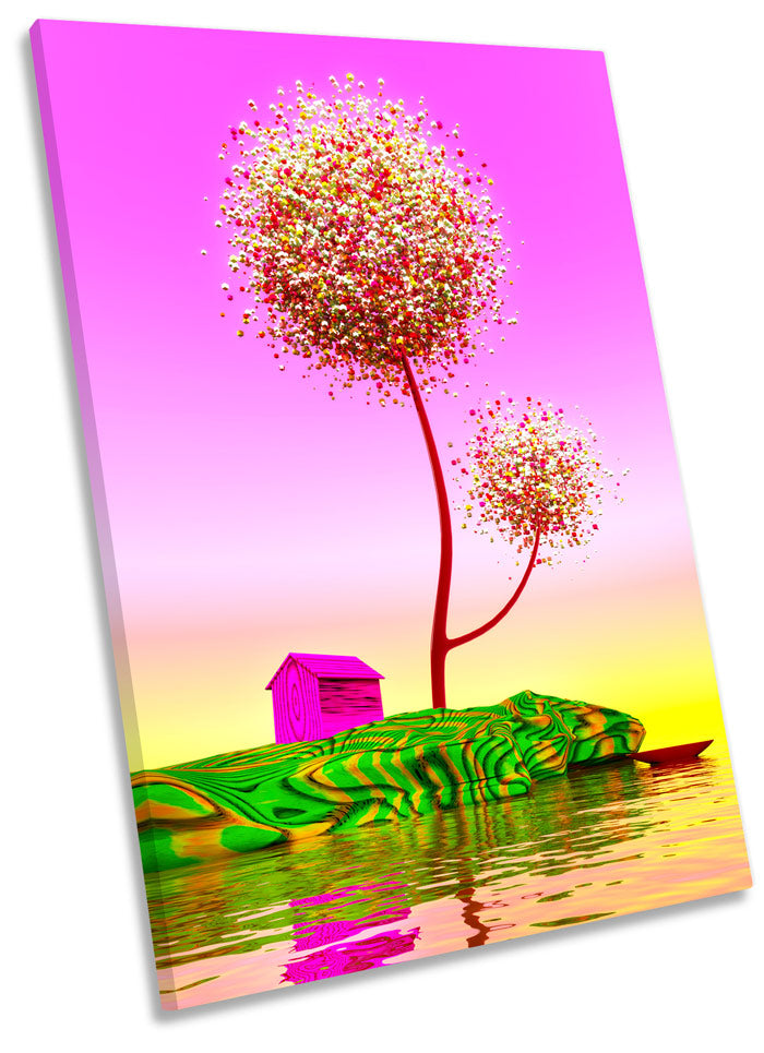 Abstract Pink Landscape Tree