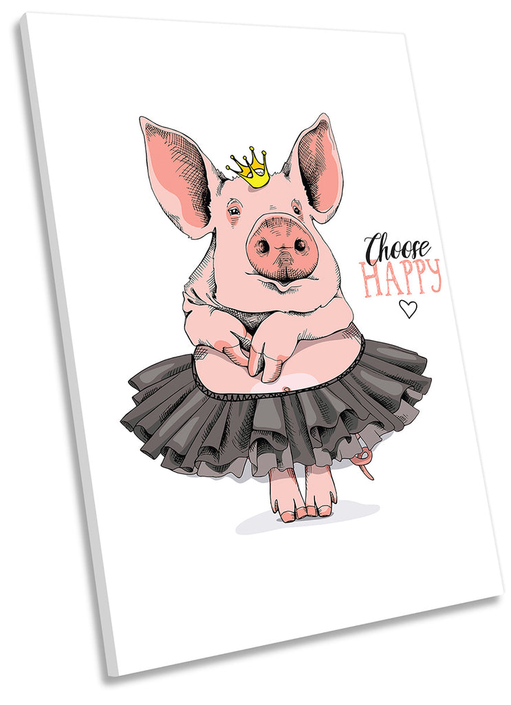 Choose Happy Funny Pig Dress Pink