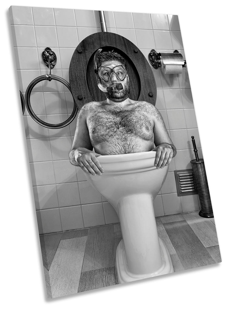 Weird Man Toilet B&W