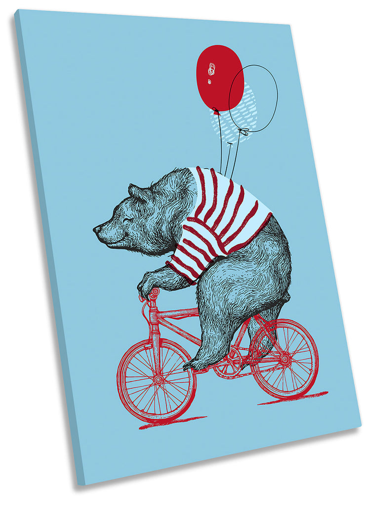 Bear Bicycle Balloons Blue