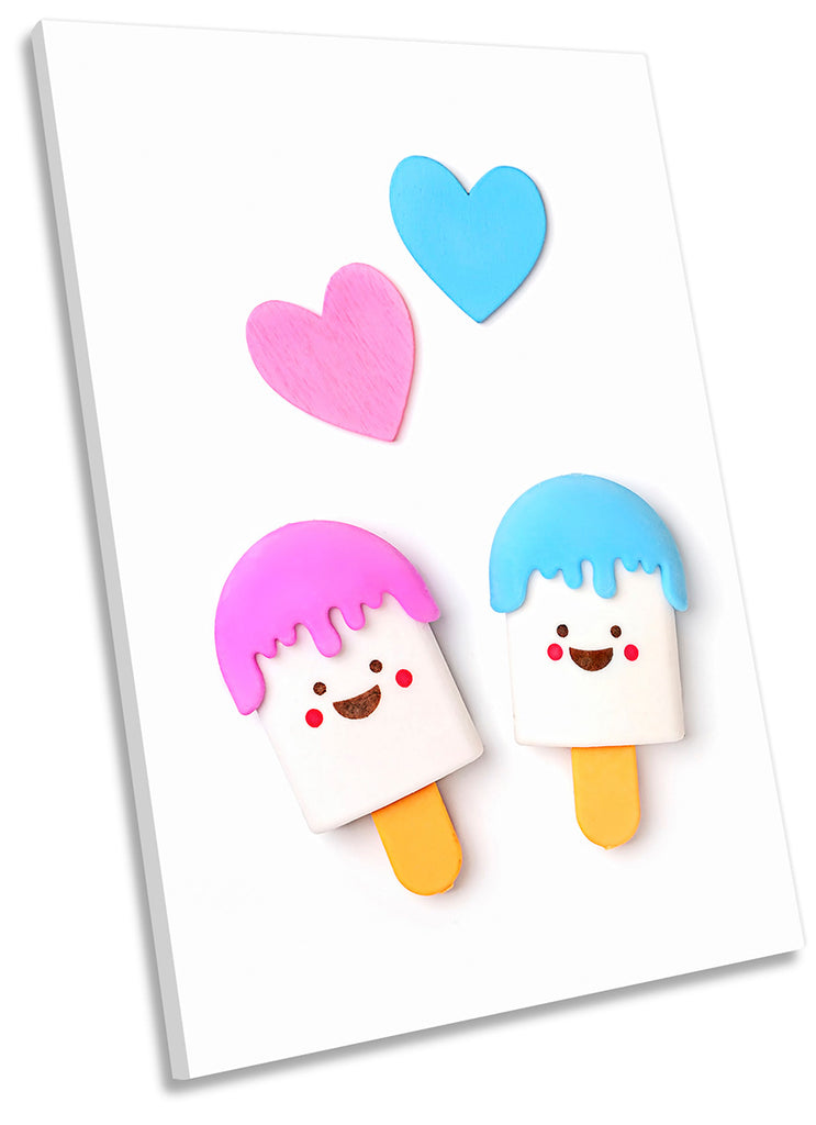 Ice Lolly Happy Hearts White