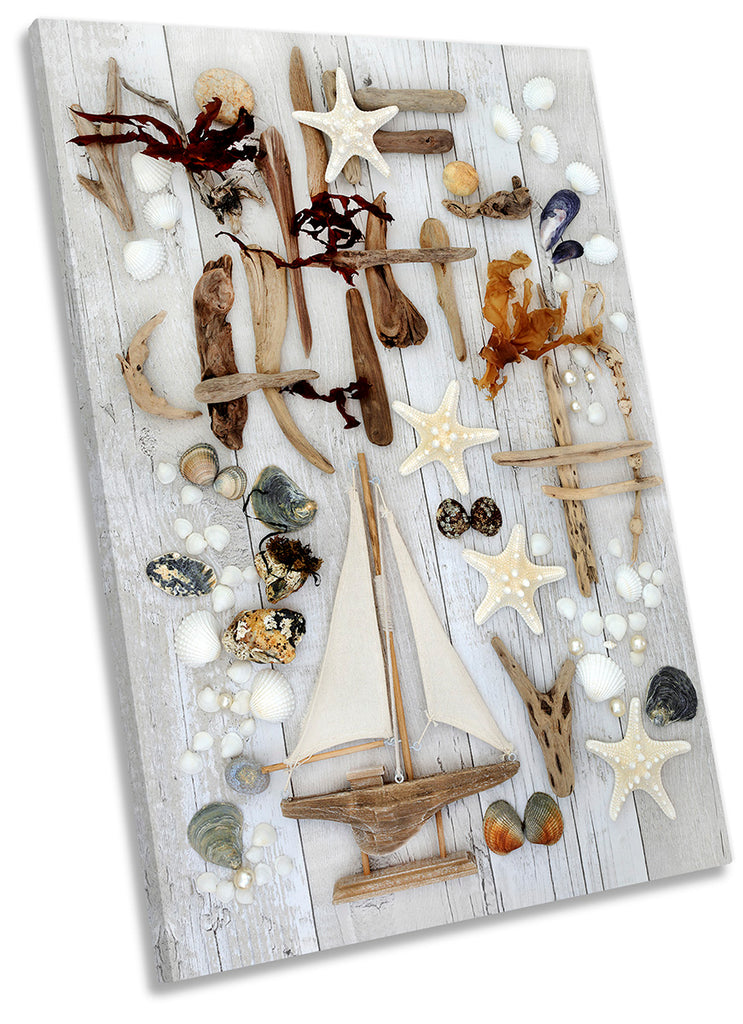 Shabby Chic Seaside Sail Boat Multi-Coloured