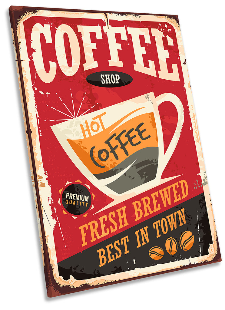 Hot Coffee Retro Sign Red