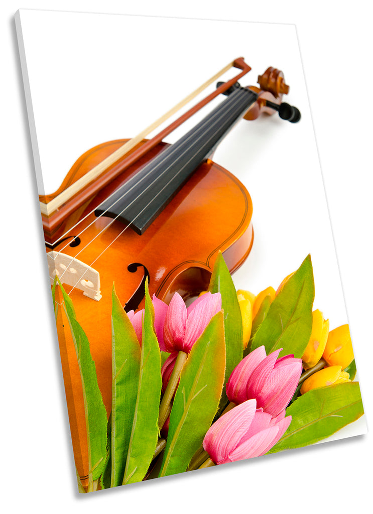 Violin Music Flowers Multi-Coloured