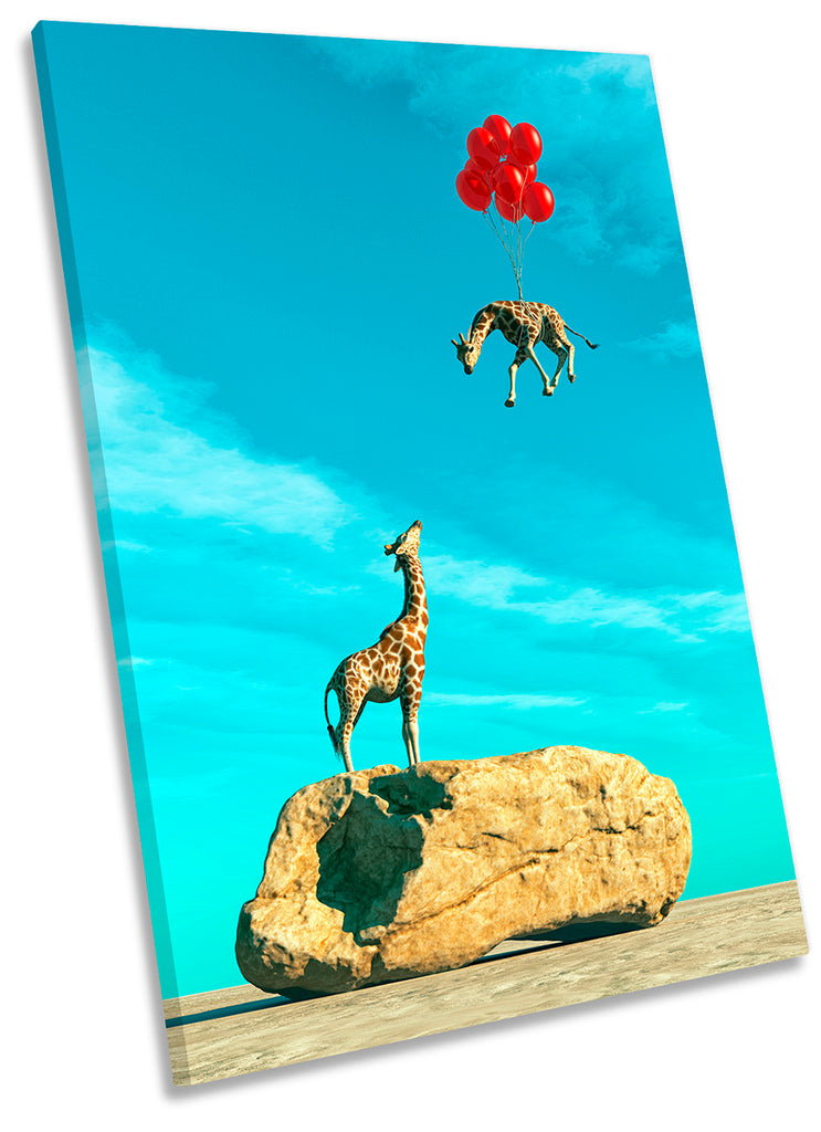 Giraffe Balloons Surrealism Blue