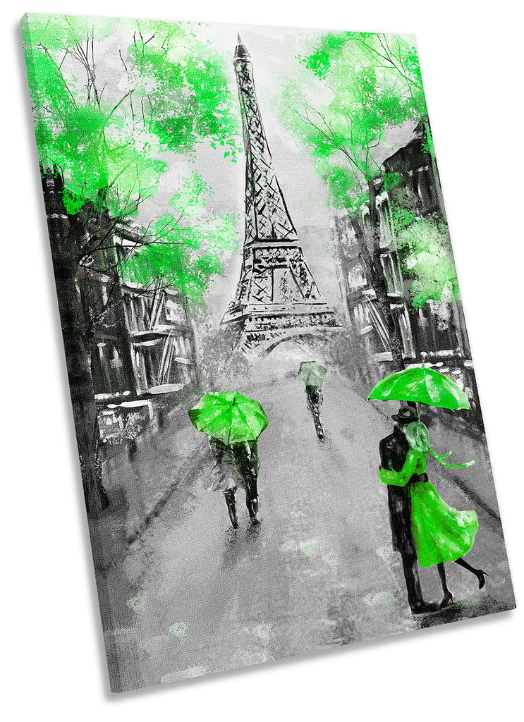 Eiffel Tower Paris Floral Green