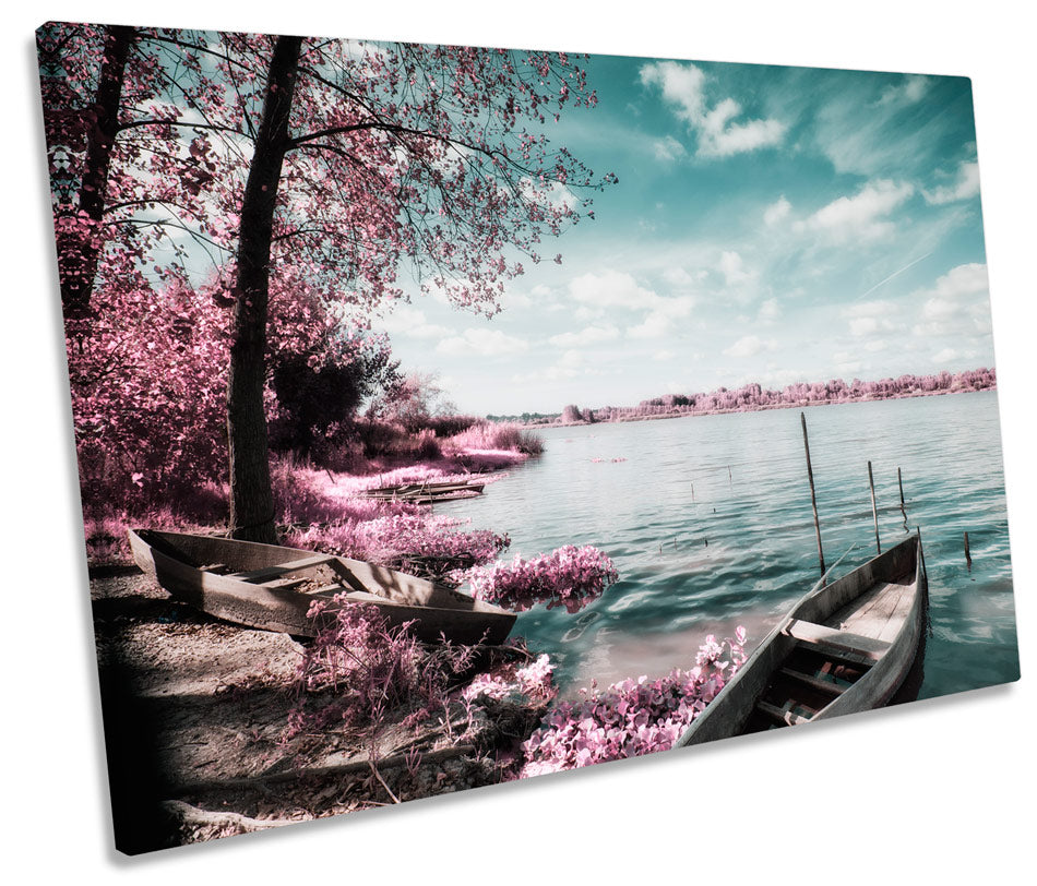 Blossom Seascape Tree Pink Sunset