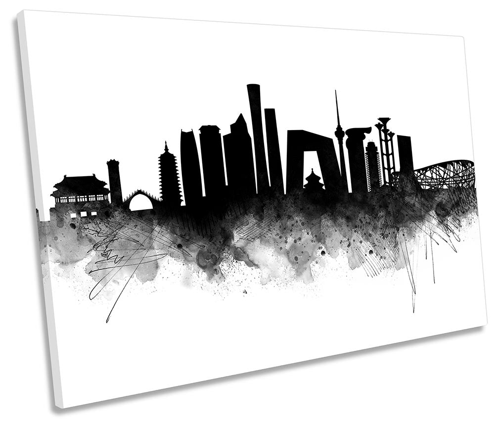 Beijing Abstract City Skyline Black