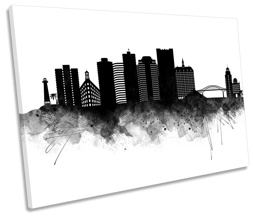 Longbeach Abstract City Skyline Black