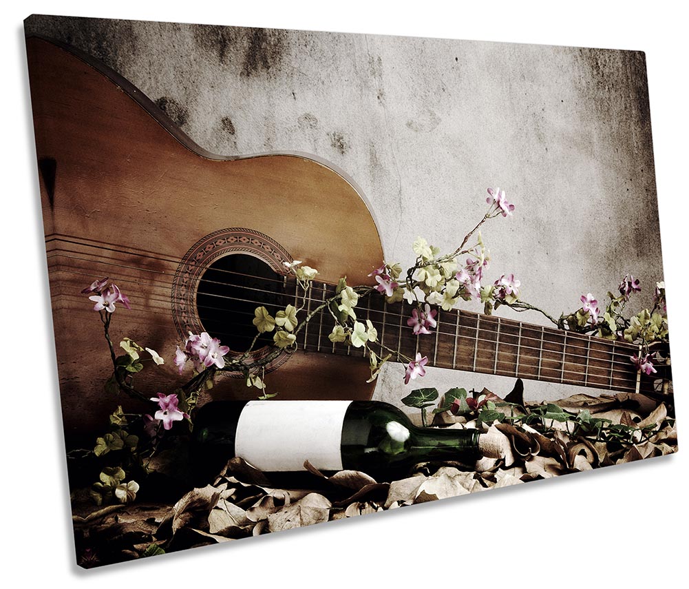 Guitar Music Wine Bottle Grey