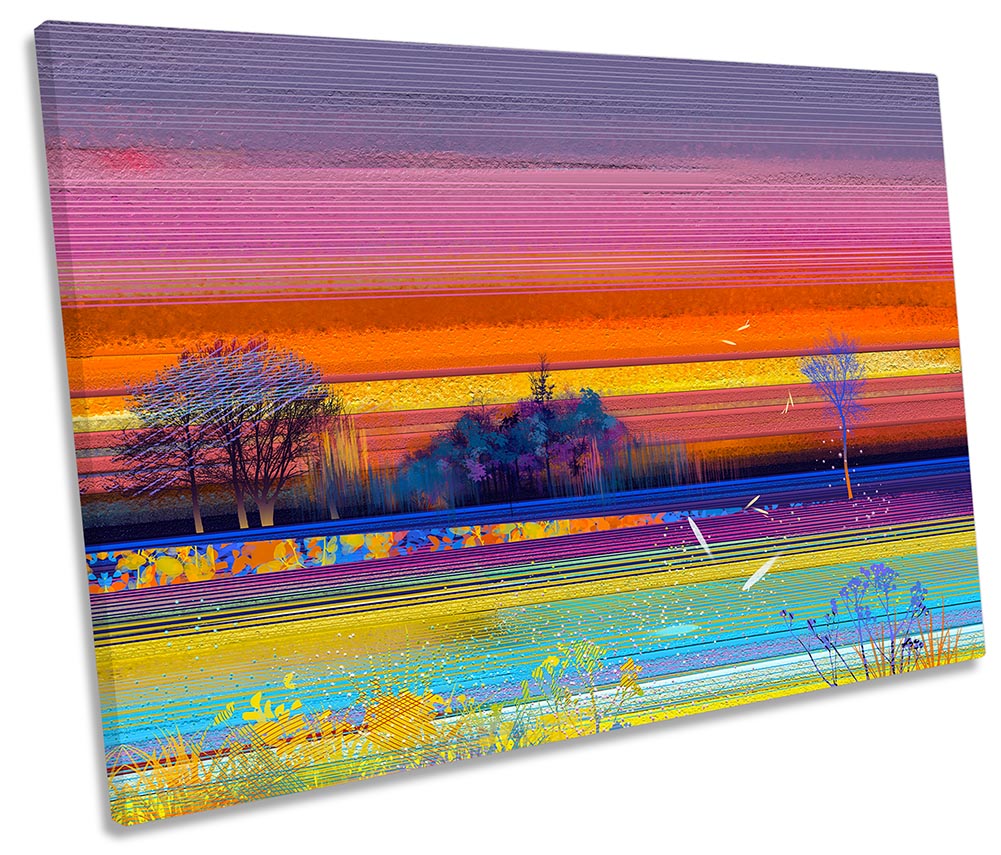 Landscape Abstract Modern Sunset Multi-Coloured