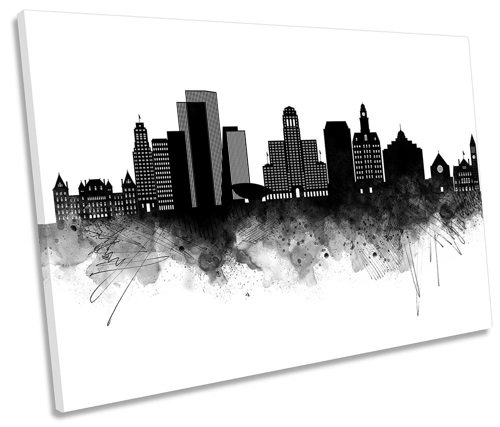 Albany Abstract City Skyline Black