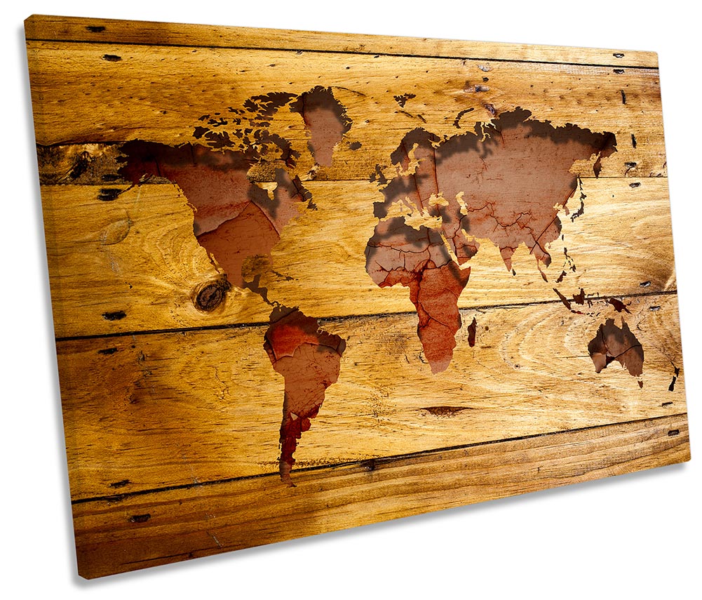 Map World Wooden