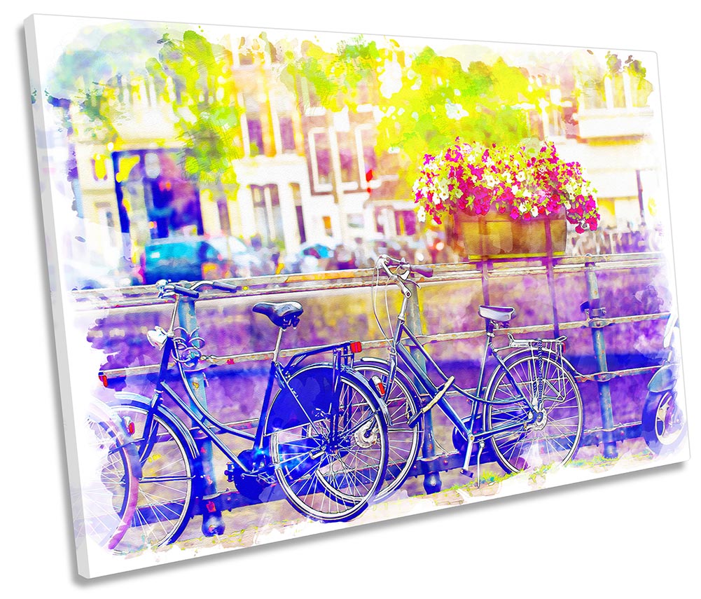 Amsterdam Bike City Watercolour