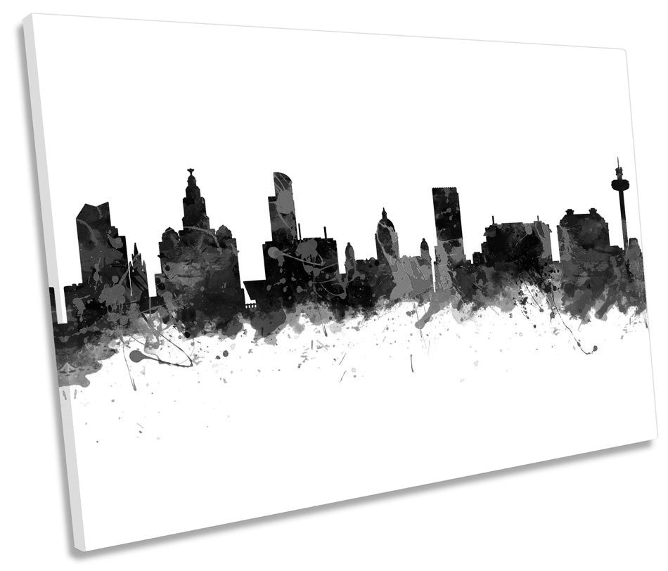 City of Liverpool Skyline Modern B&W