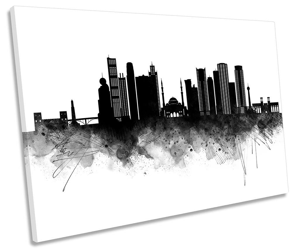 Sharjah Abstract City Skyline Black