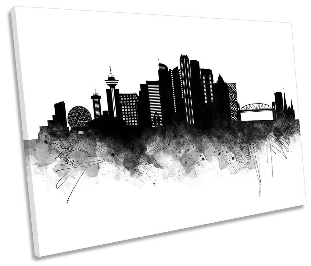 Vancouver Abstract City Skyline Black