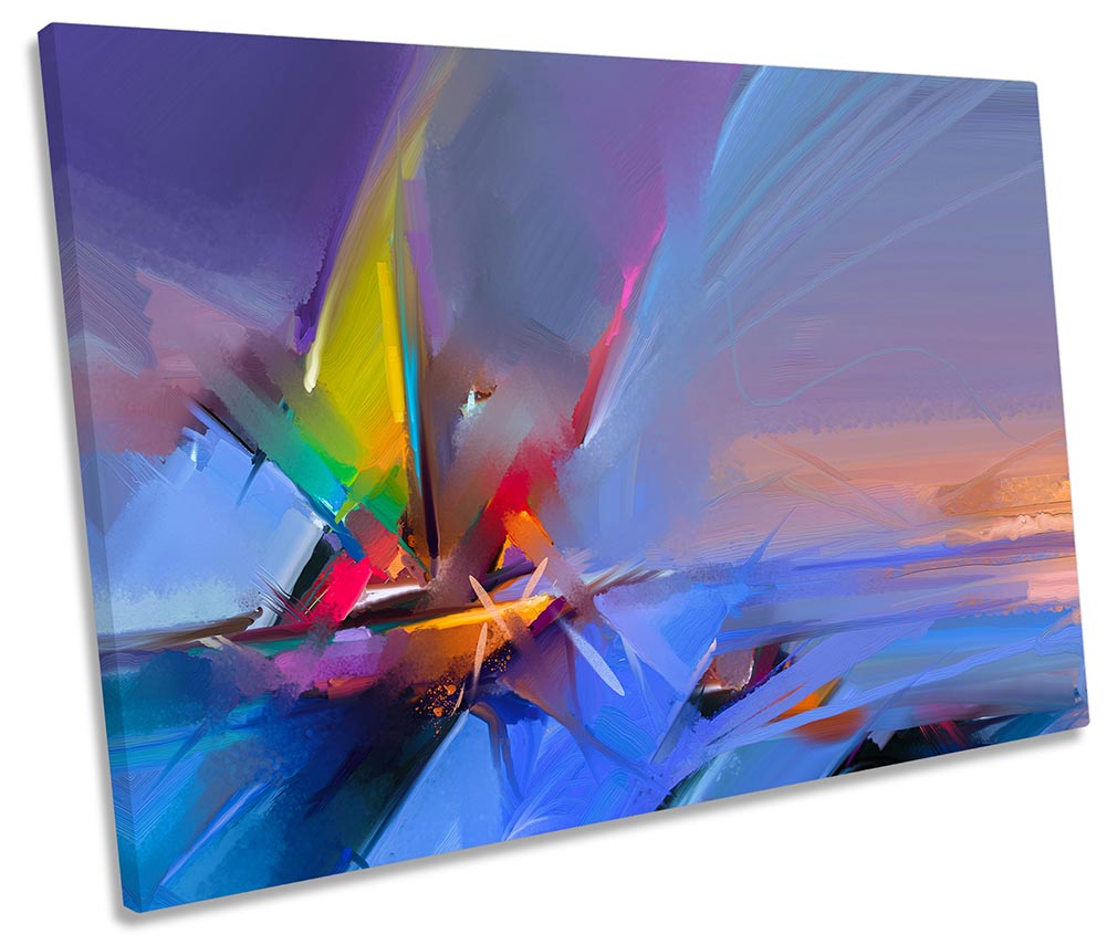 Abstract Sail Boat Seascape Multi-Coloured