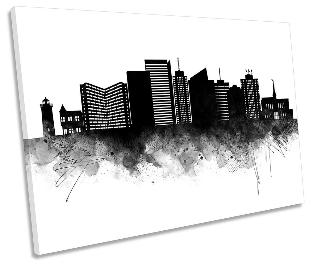 Anchorage Abstract City Skyline Black