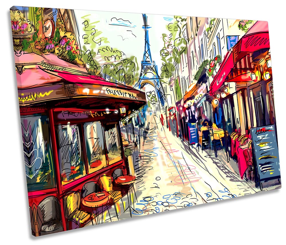 Paris Coffee Cafes Street Multi-Coloured