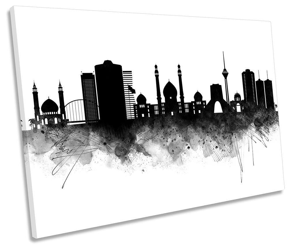 Tehran Abstract City Skyline Black