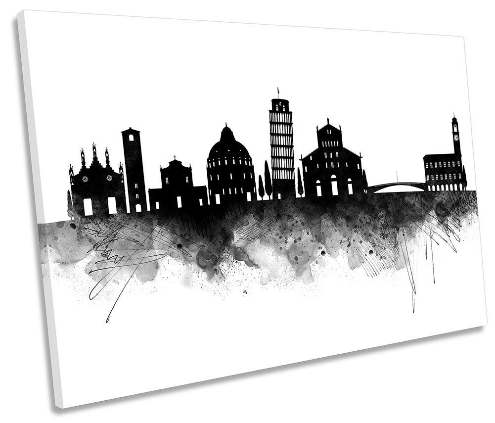 Pisa Abstract City Skyline Black