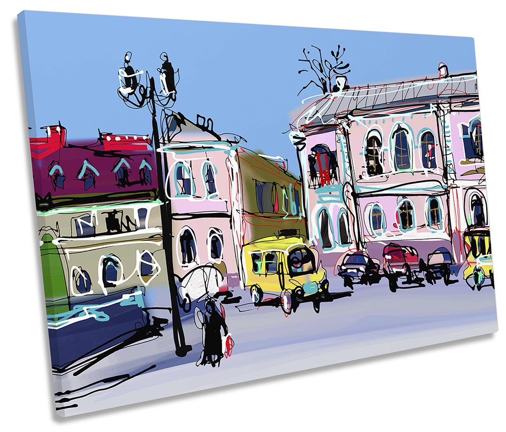 Ukraine Old Town City Sketch Blue