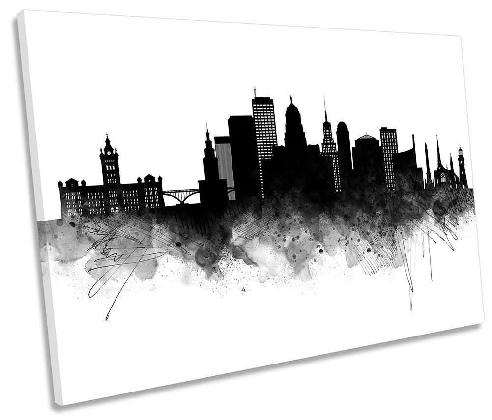 Buffalo Abstract City Skyline Black