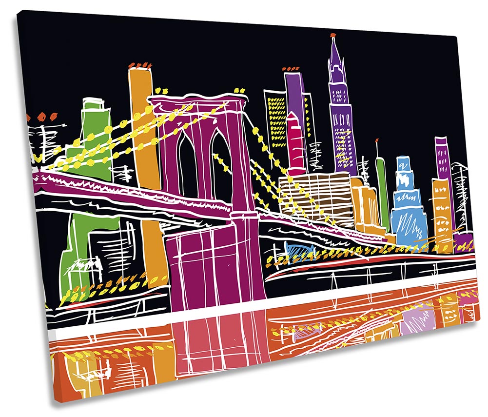 New York City Modern Illustration Multi-Coloured