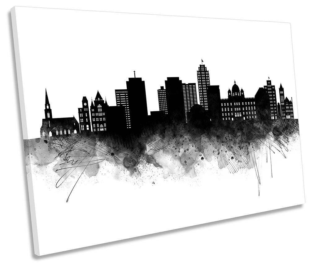 Syracuse Abstract City Skyline Black