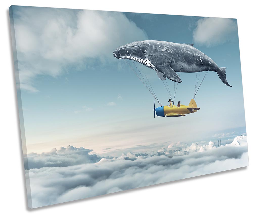 Surreal Whale Hot Air Balloon Blue