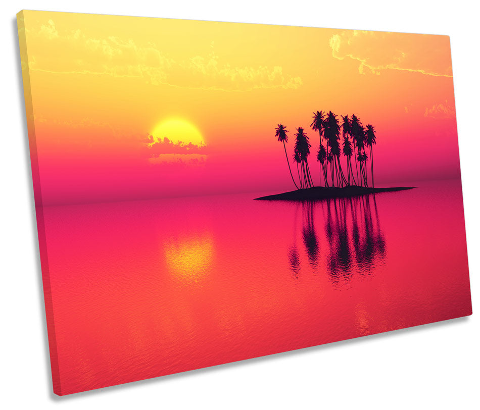 Desert Island Sunset Seascape