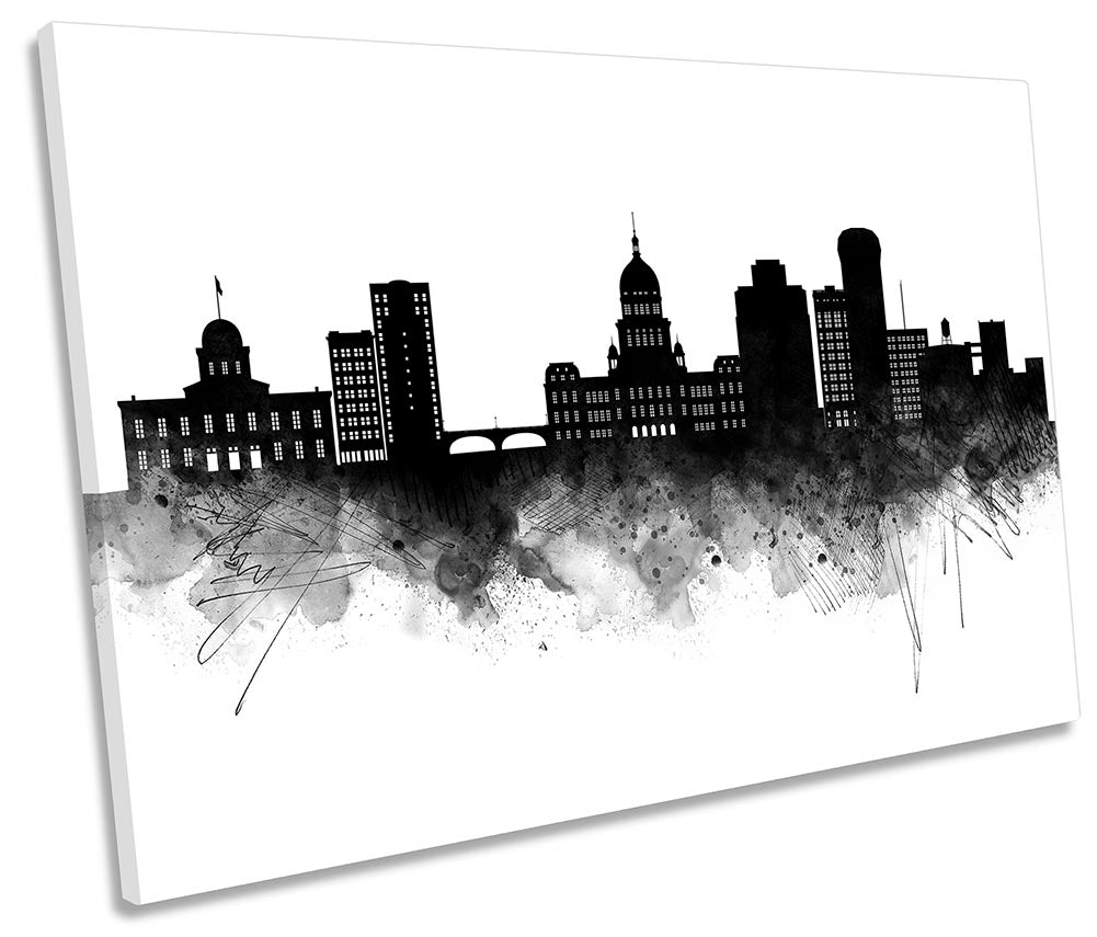 Springfield Abstract City Skyline Black