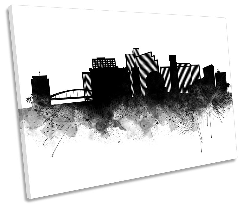 Reno Abstract City Skyline Black