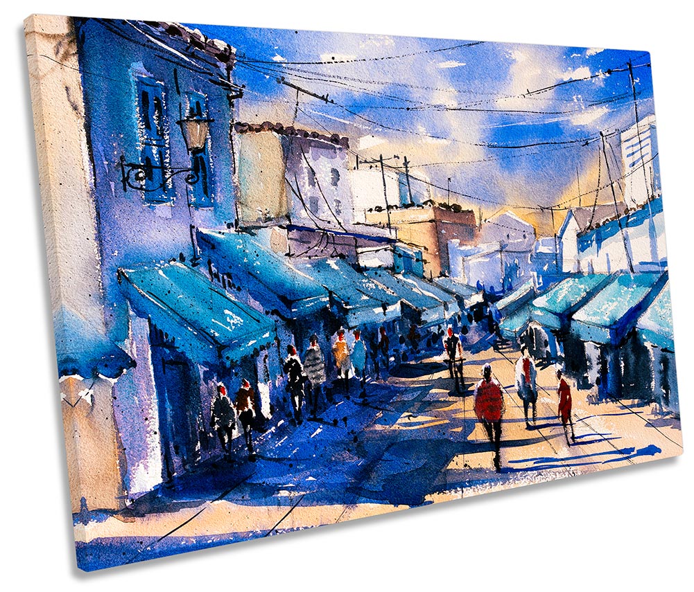 Paris Streets Watercolour  Blue