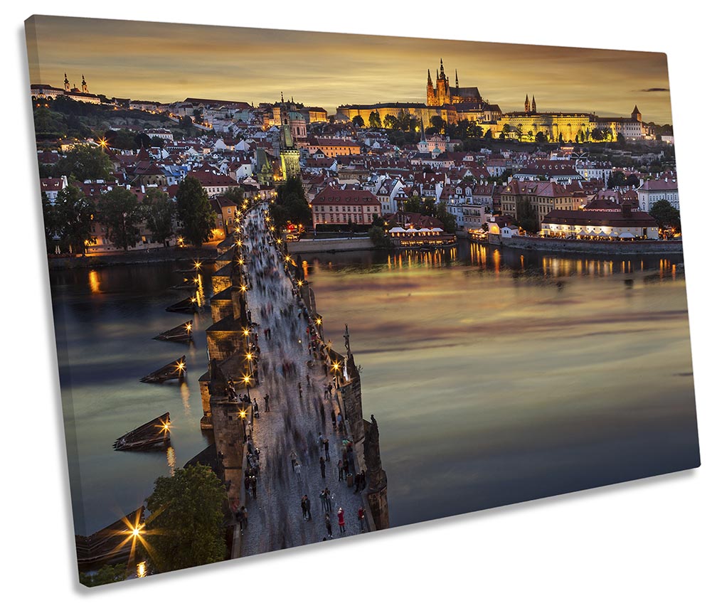 Prague City Skyline Sunset Multi-Coloured