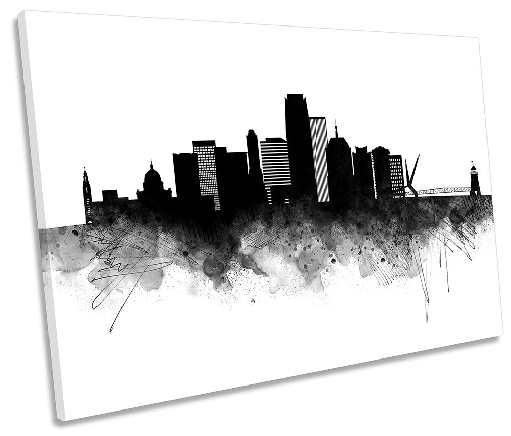 Oklahoma Abstract City Skyline Black