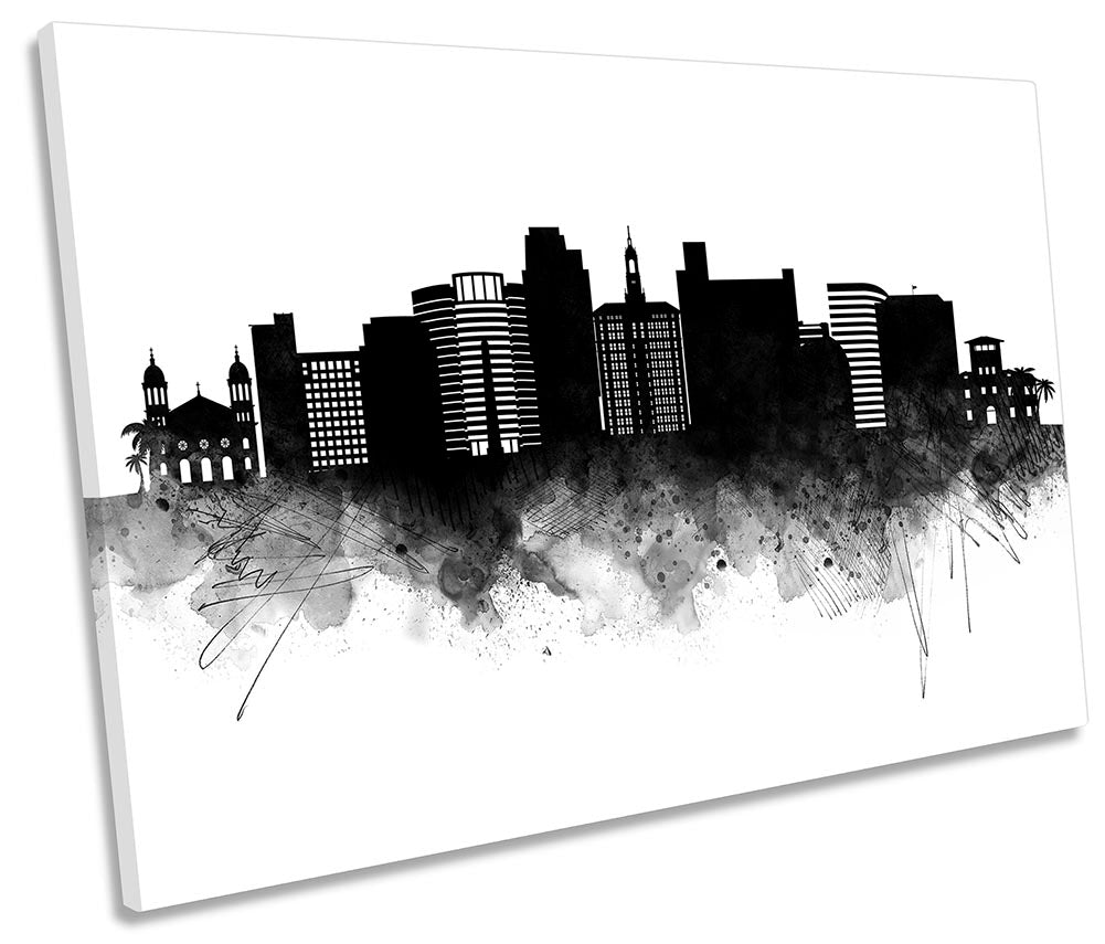 San Jose Abstract City Skyline Black