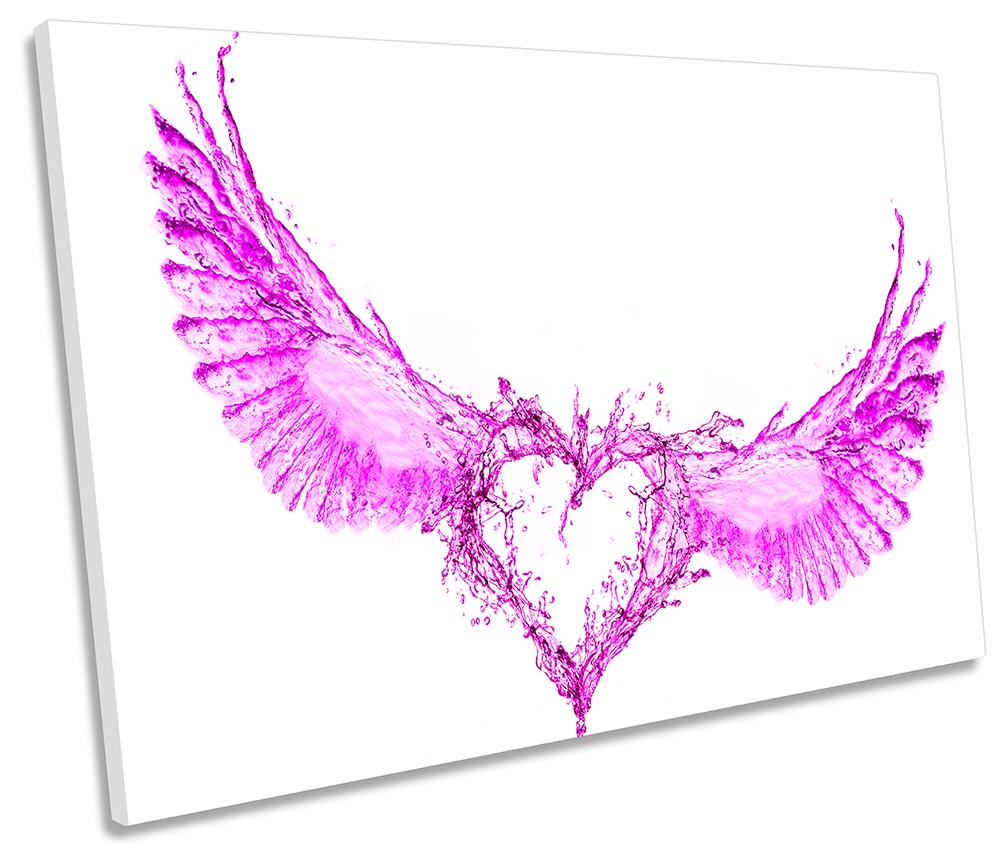 Love Heart Angel Wings Pink